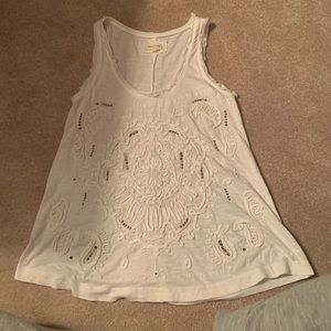 Meadow Rue (S)  white patterned tank top